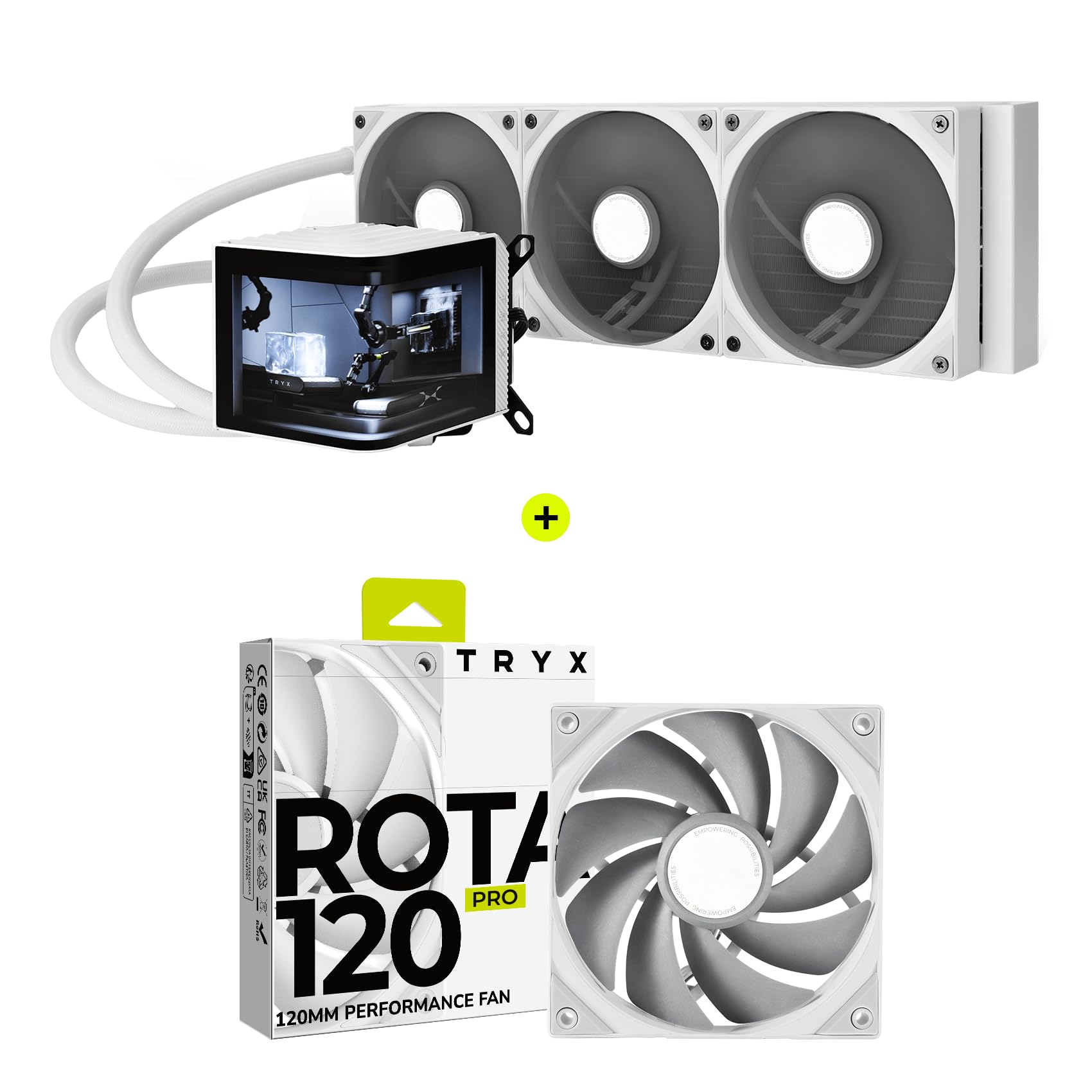 Amazon.com: TRYX Panorama 360 White Curved Screen 360mm AIO